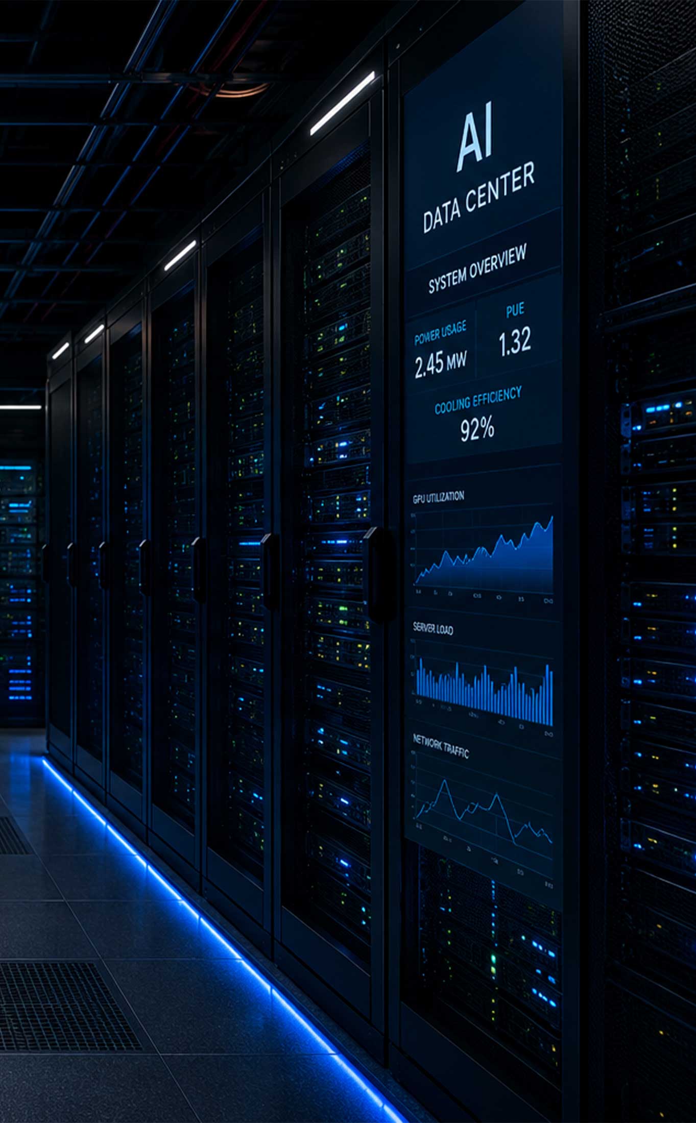 Mission-critical infrastructure engineers inspecting AI-ready cooling, power and data center systems in an enterprise industrial facility.